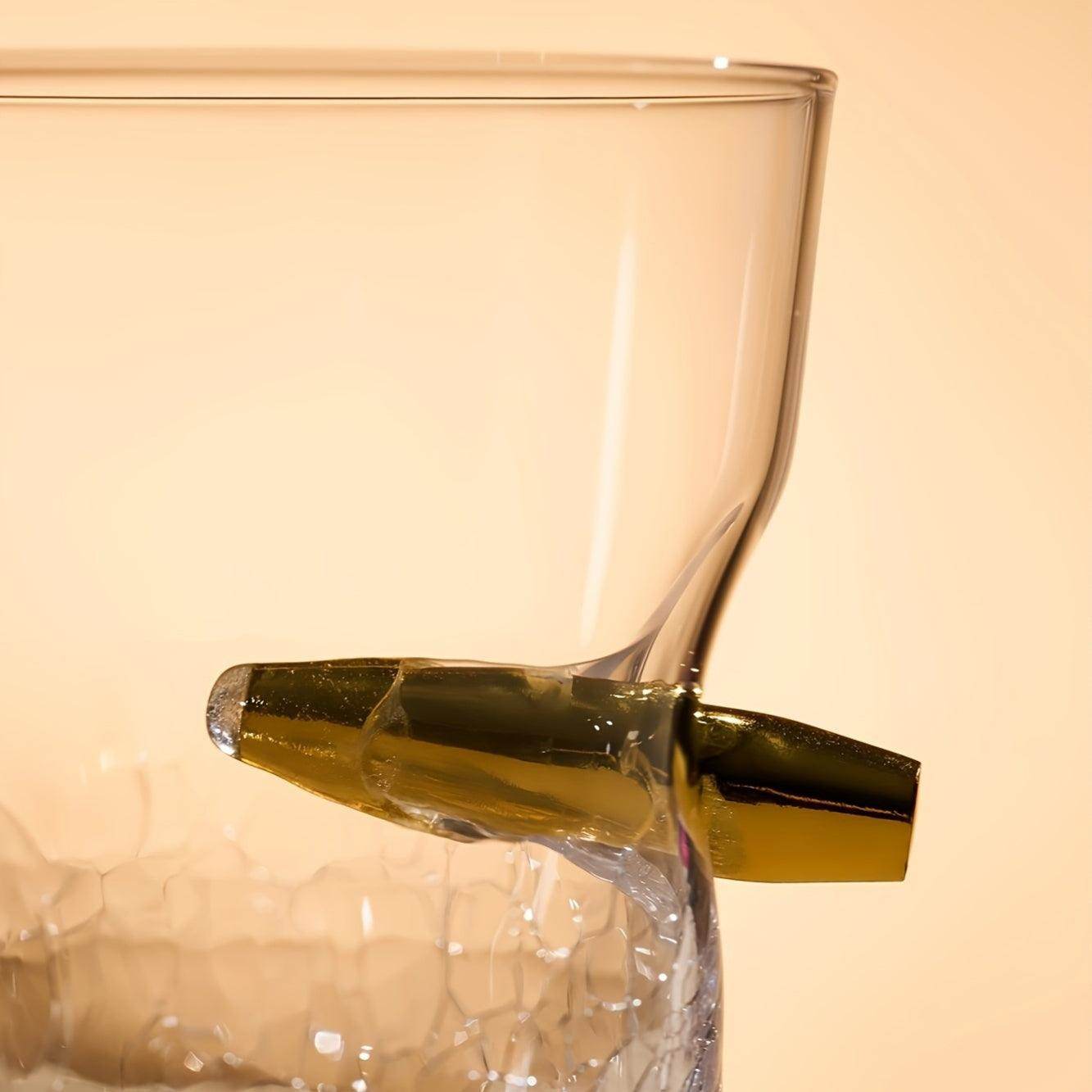 Handmade Crackle Bullet Whiskey Glasses - Set of 2 - My Store