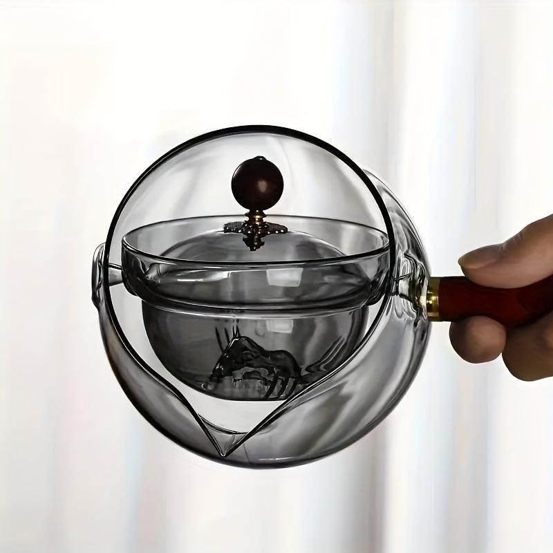 360-Degree Rotating Glass Teapot with Side Handle - 500ml - My Store