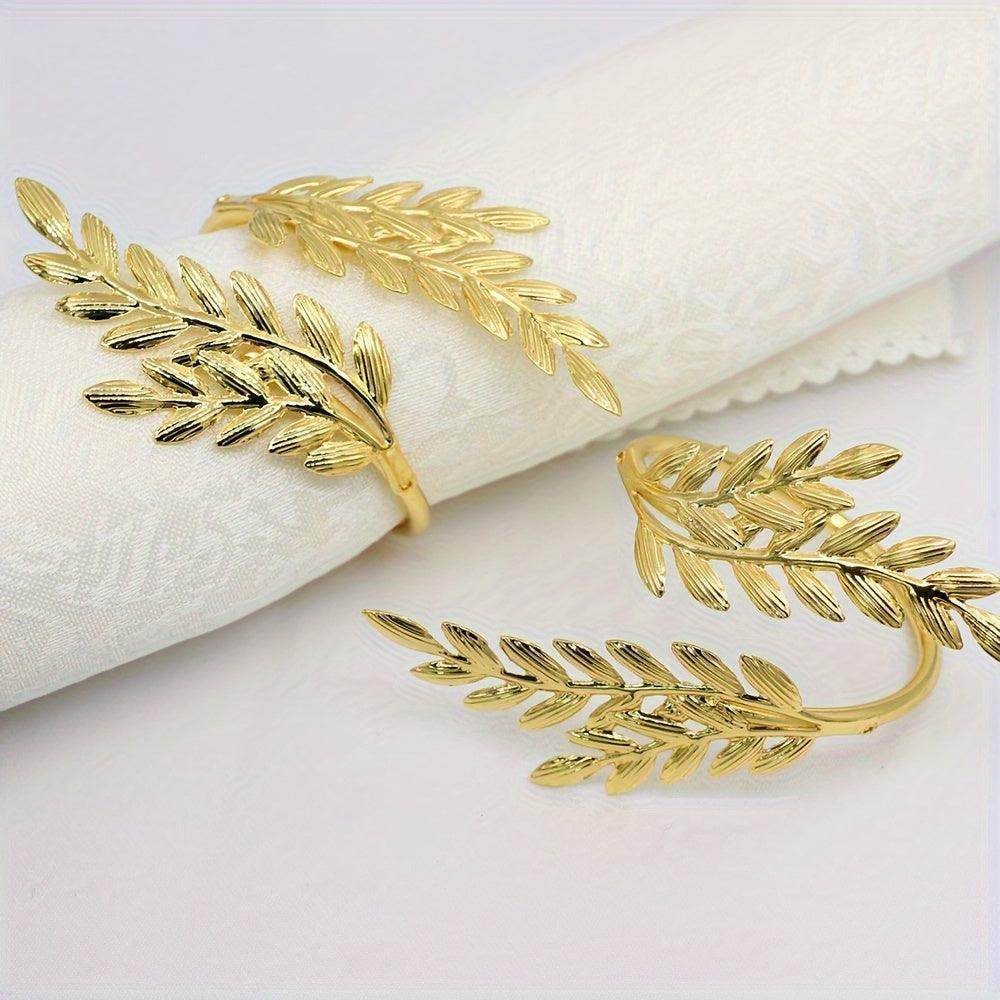 Set Of 6 Wheat Ear Design Iron Napkin Rings - My Store