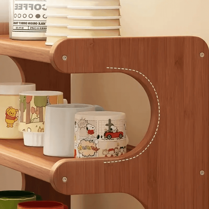 Multi-Tier Rectangular Wooden Desk Organizer Shelf - My Store