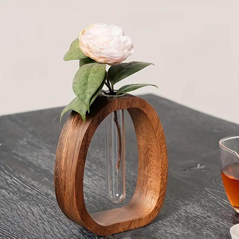 Walnut Solid Wood Flower Vase - My Store