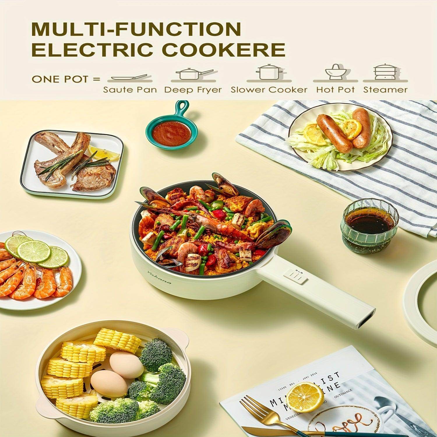 Dual Power Non-Stick Electric Pot with Steamer - My Store