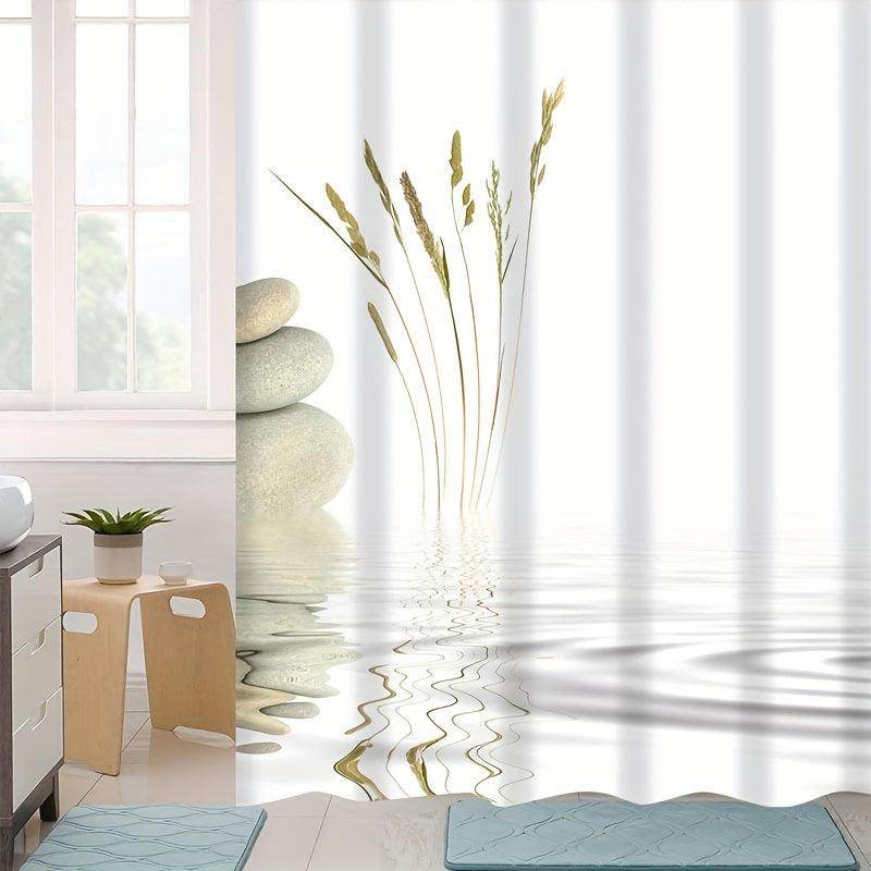 Stone Print Bathroom Curtain Set - My Store