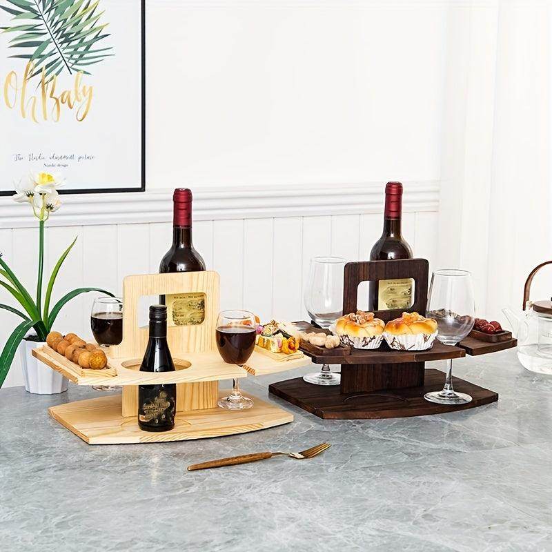 Portable Wooden Picnic Wine Rack and Food Holder - My Store