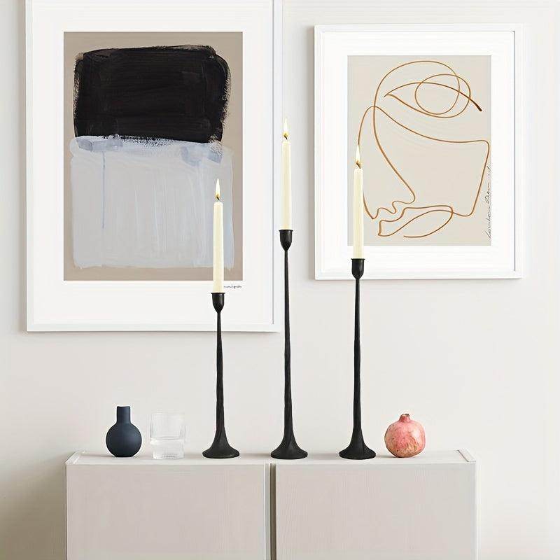 Black Iron Taper Candle Holder Set - My Store