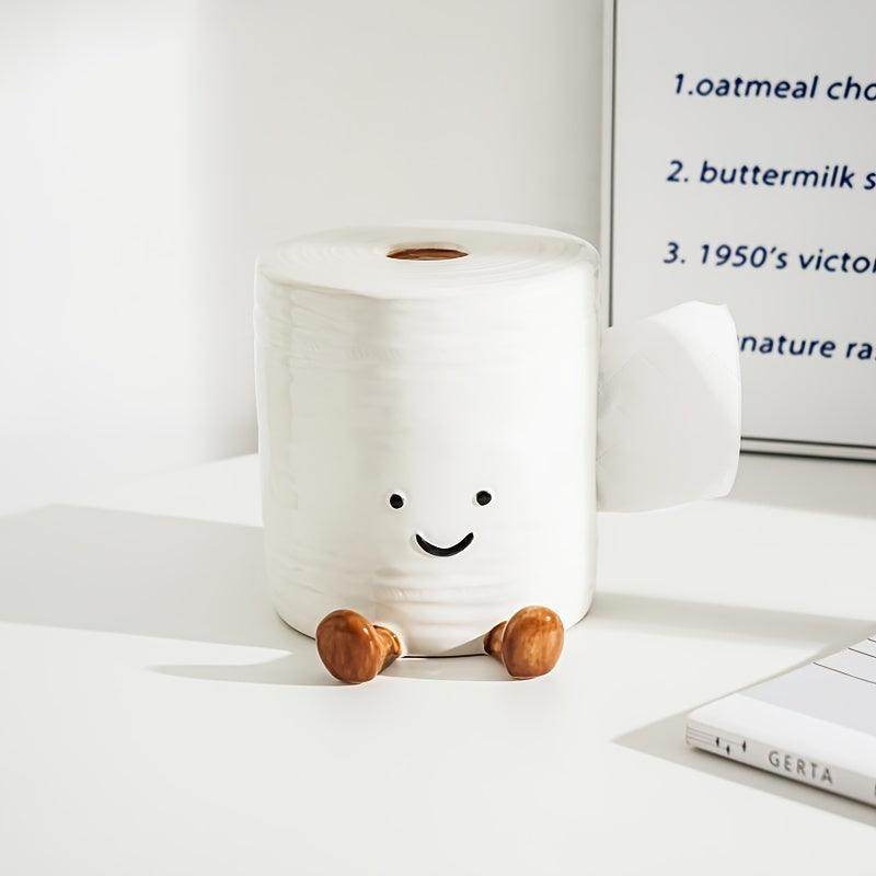Porcelain Tissue Box - Cute Toilet Paper Shape - My Store