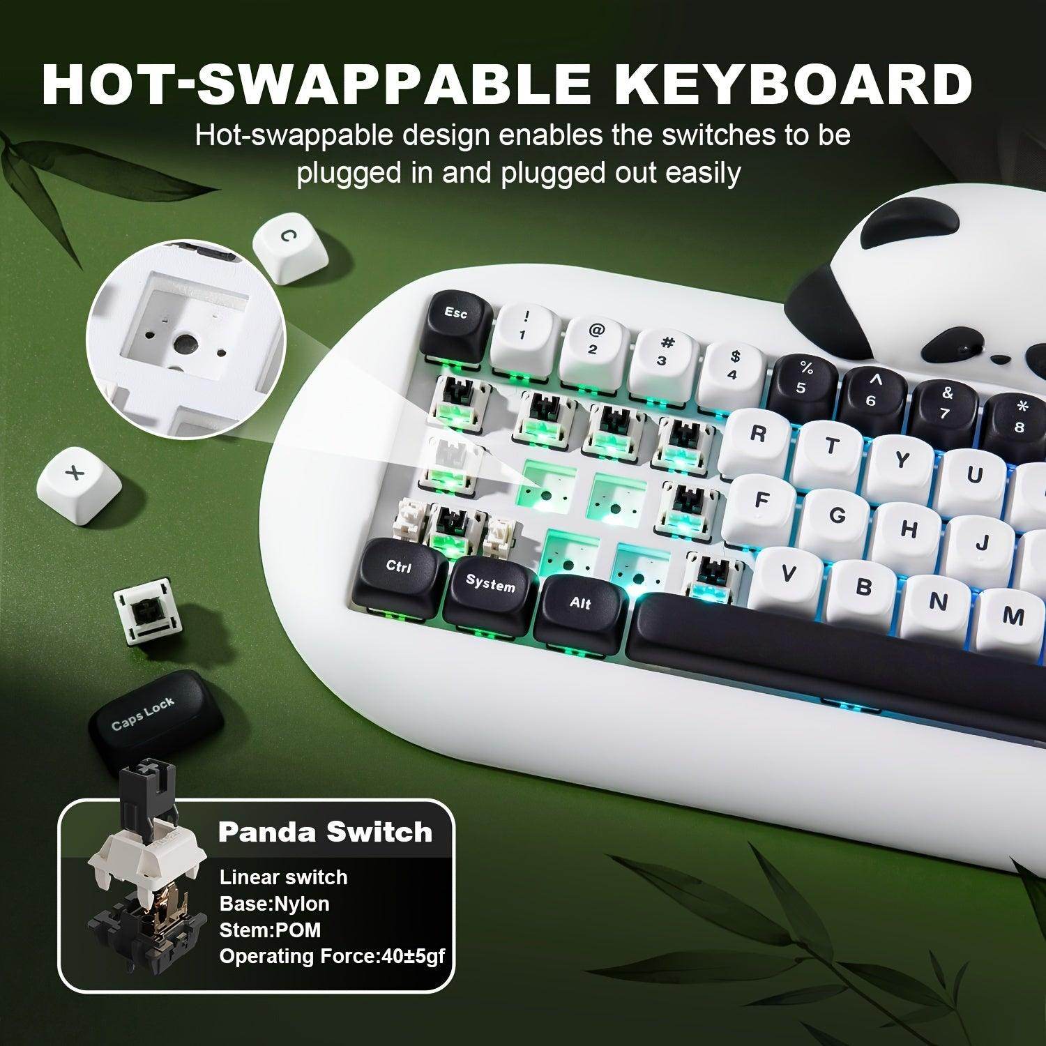 Panda White Wireless Mechanical Gaming Keyboard - My Store