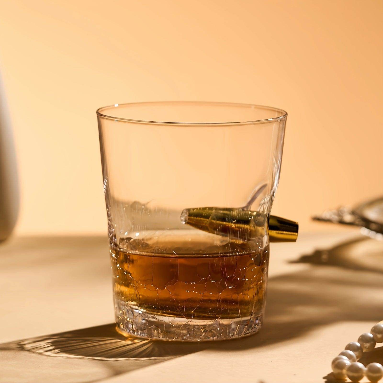 Handmade Crackle Bullet Whiskey Glasses - Set of 2 - My Store