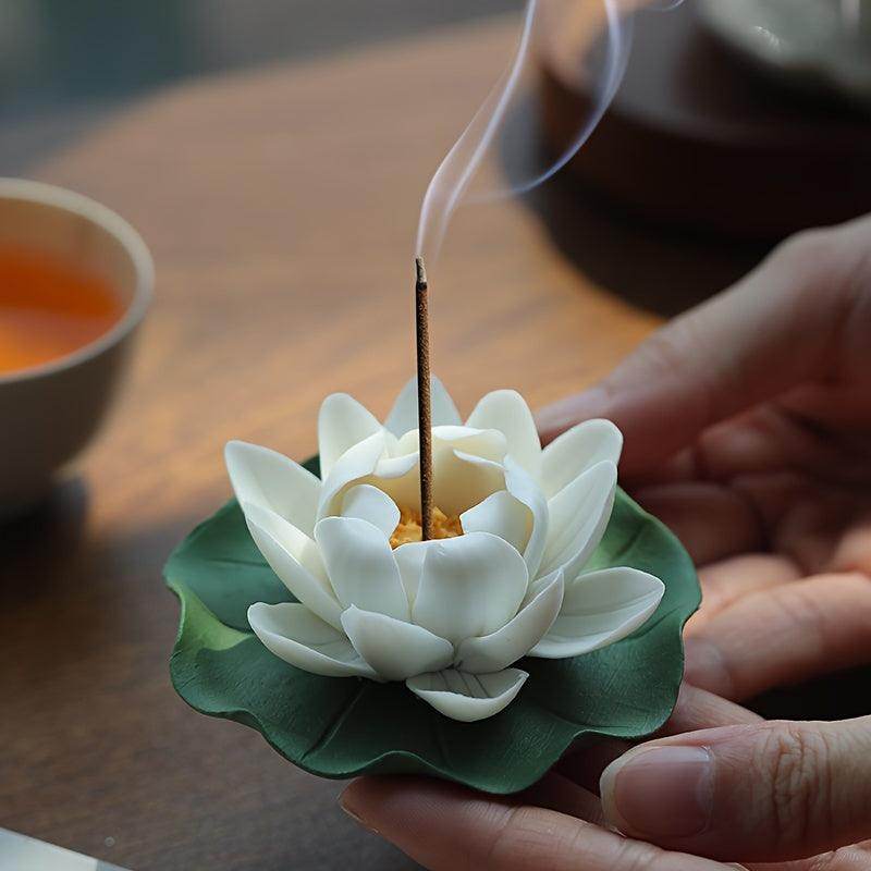 Handcrafted Ceramic Lotus Incense Burner - My Store