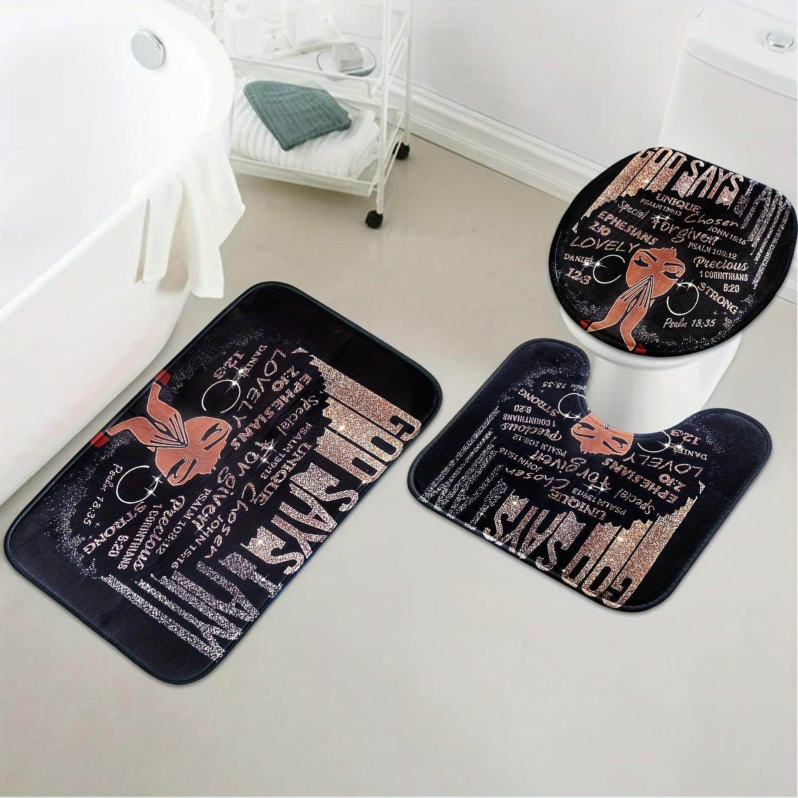 Black Girl Pattern Shower Curtain Set - My Store