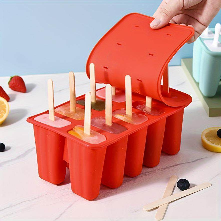 10pcs Reusable Silicone Popsicle Molds with 50 Sticks - My Store