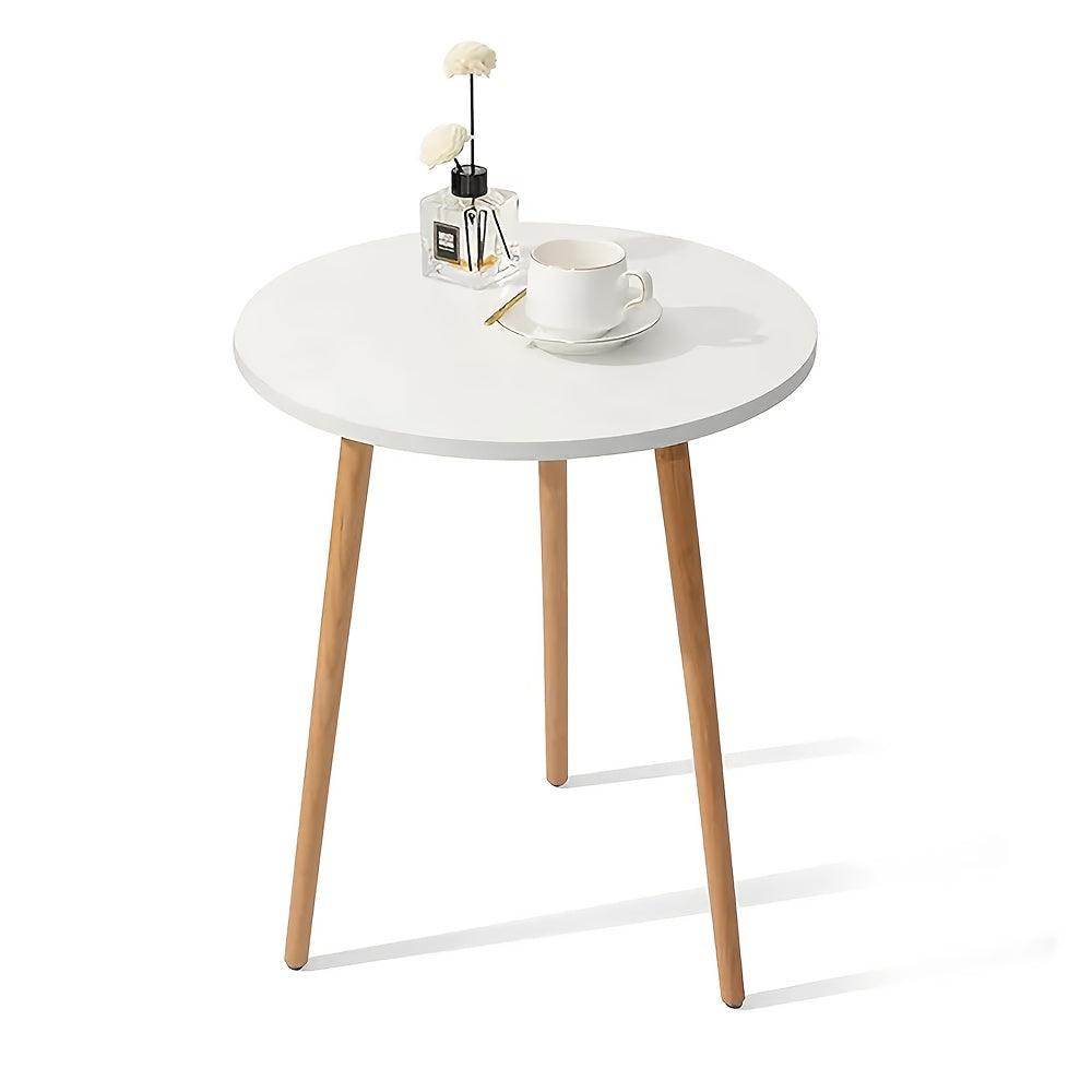 1pc Modern White Wooden Side Table with Tripod Base - My Store