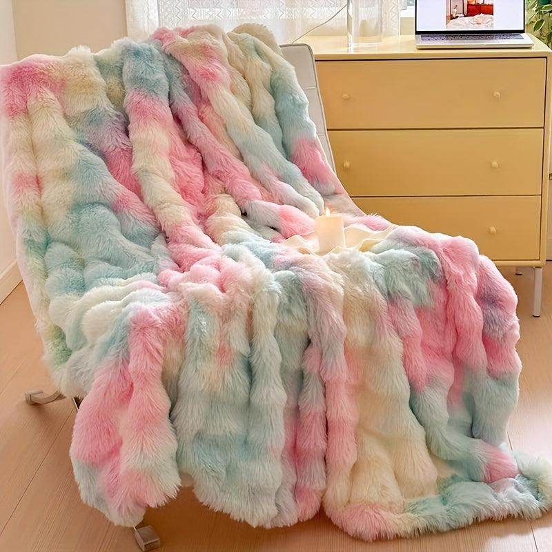 Faux Rabbit Fleece Throw Blanket – Soft & Warm for All Seasons - My Store