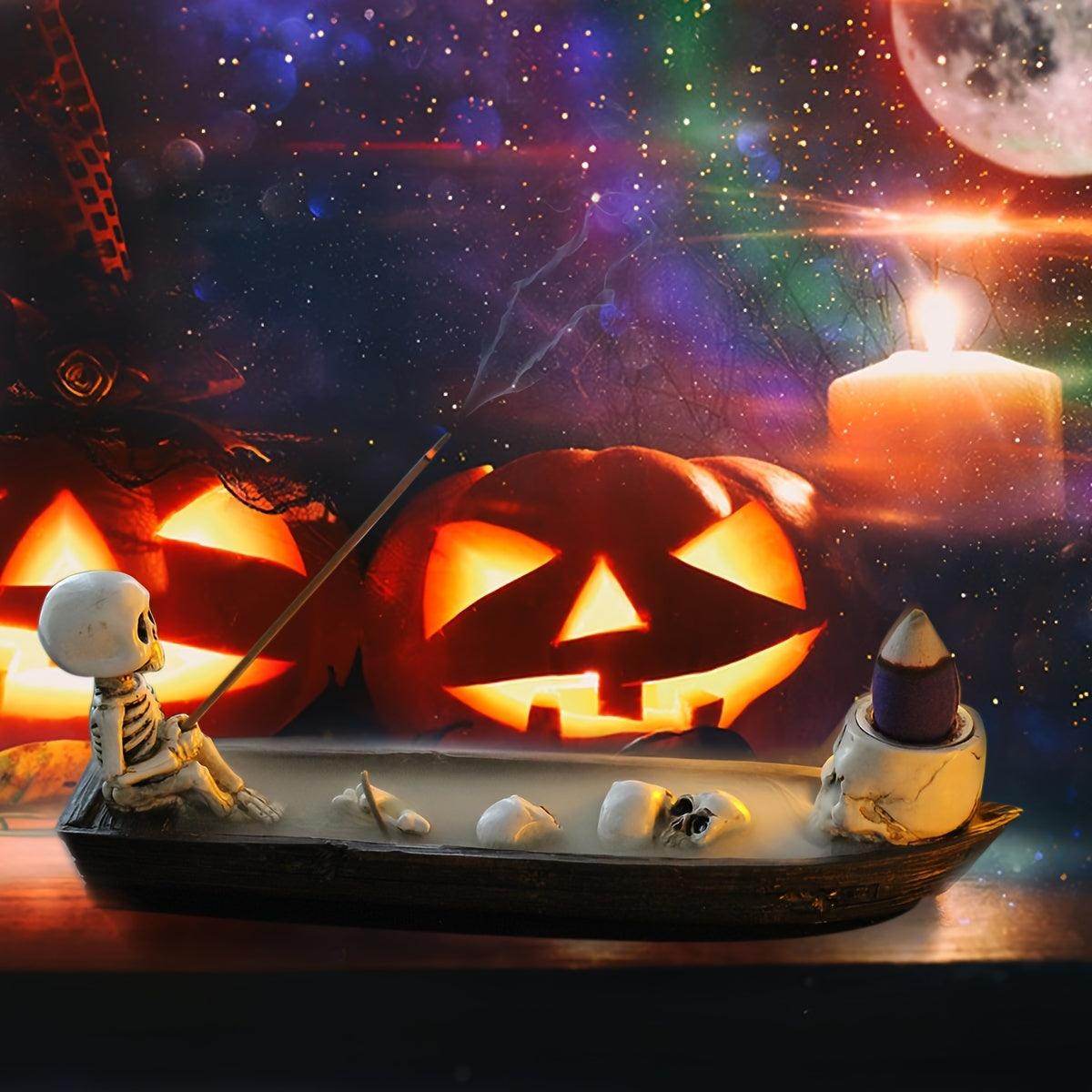 3-Piece Skeleton Boat Resin Incense Holder Set - My Store