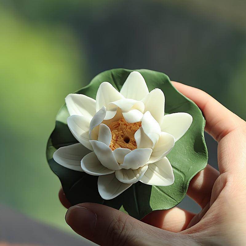 Handcrafted Ceramic Lotus Incense Burner - My Store