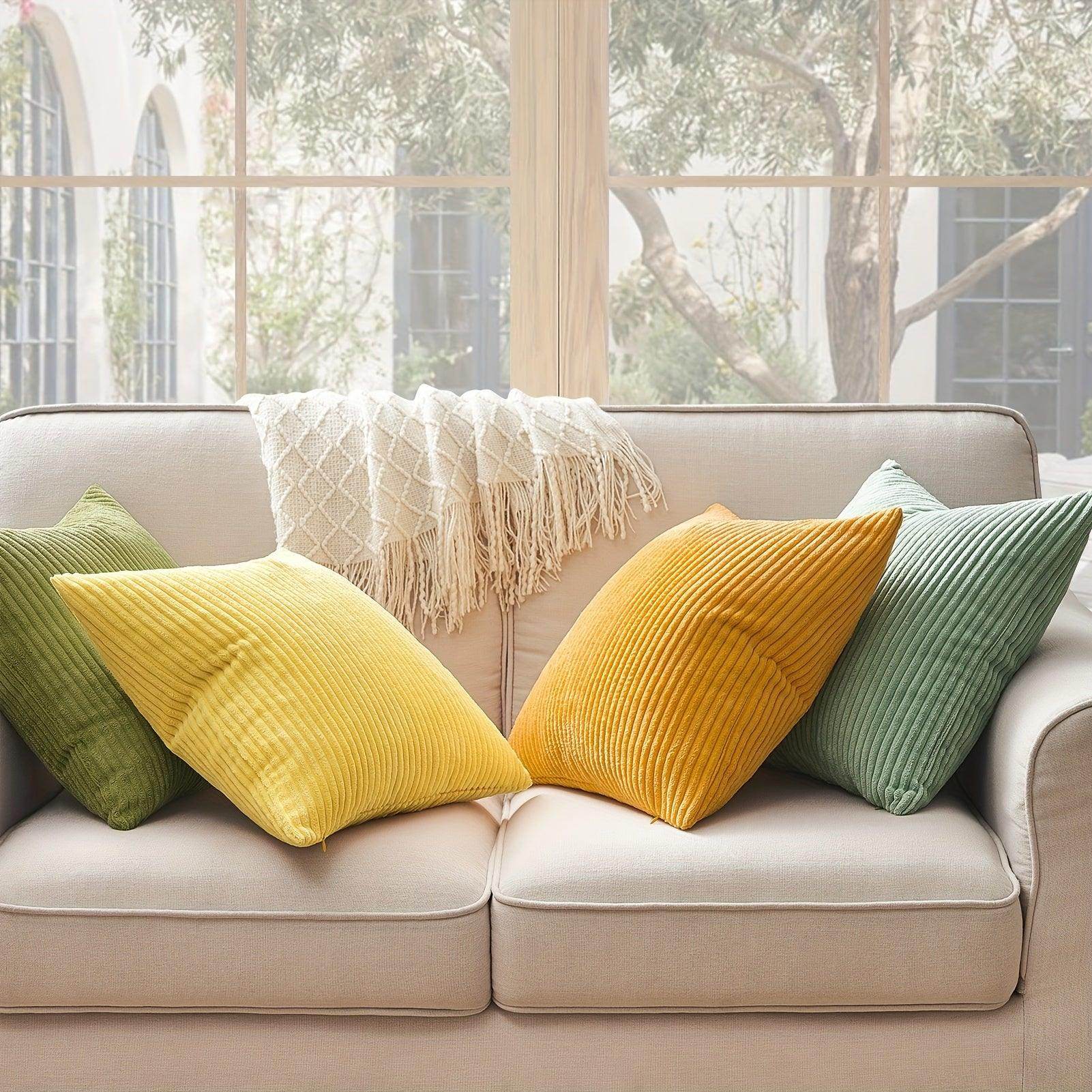 Decorative Gradient Corduroy Pillow Covers – Set of 4 - My Store
