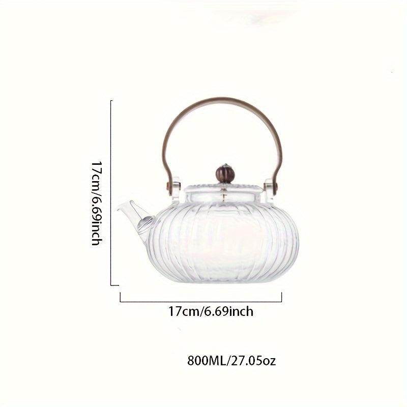 Glass Teapot with Infuser - Wooden Handle - My Store