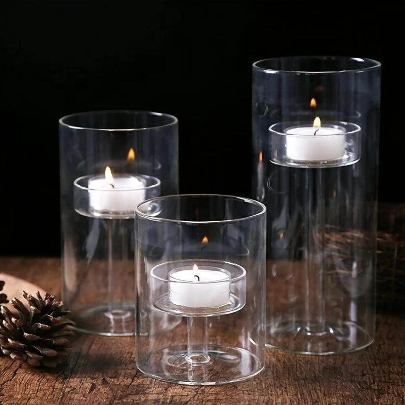 Cylindrical Glass Hurricane Candle Holders - My Store