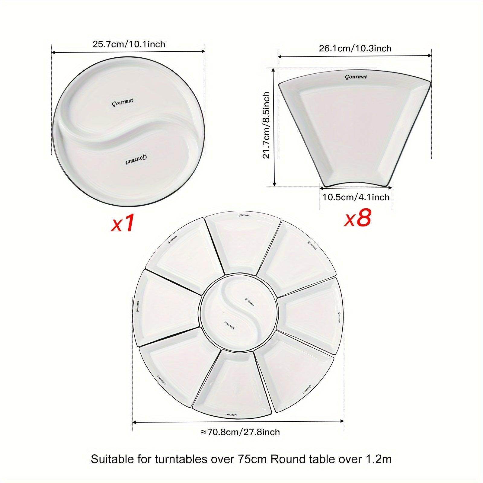 9pcs White French Platter Set - My Store