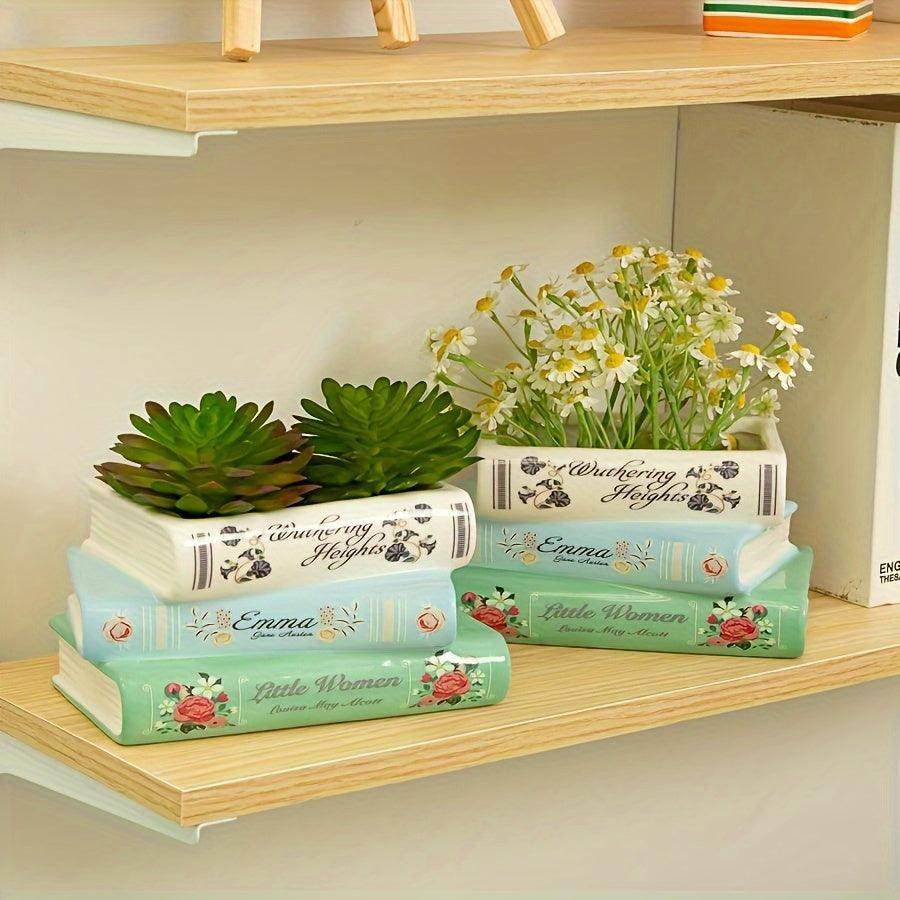 Creative Three-layer Ceramic Book Vase - My Store