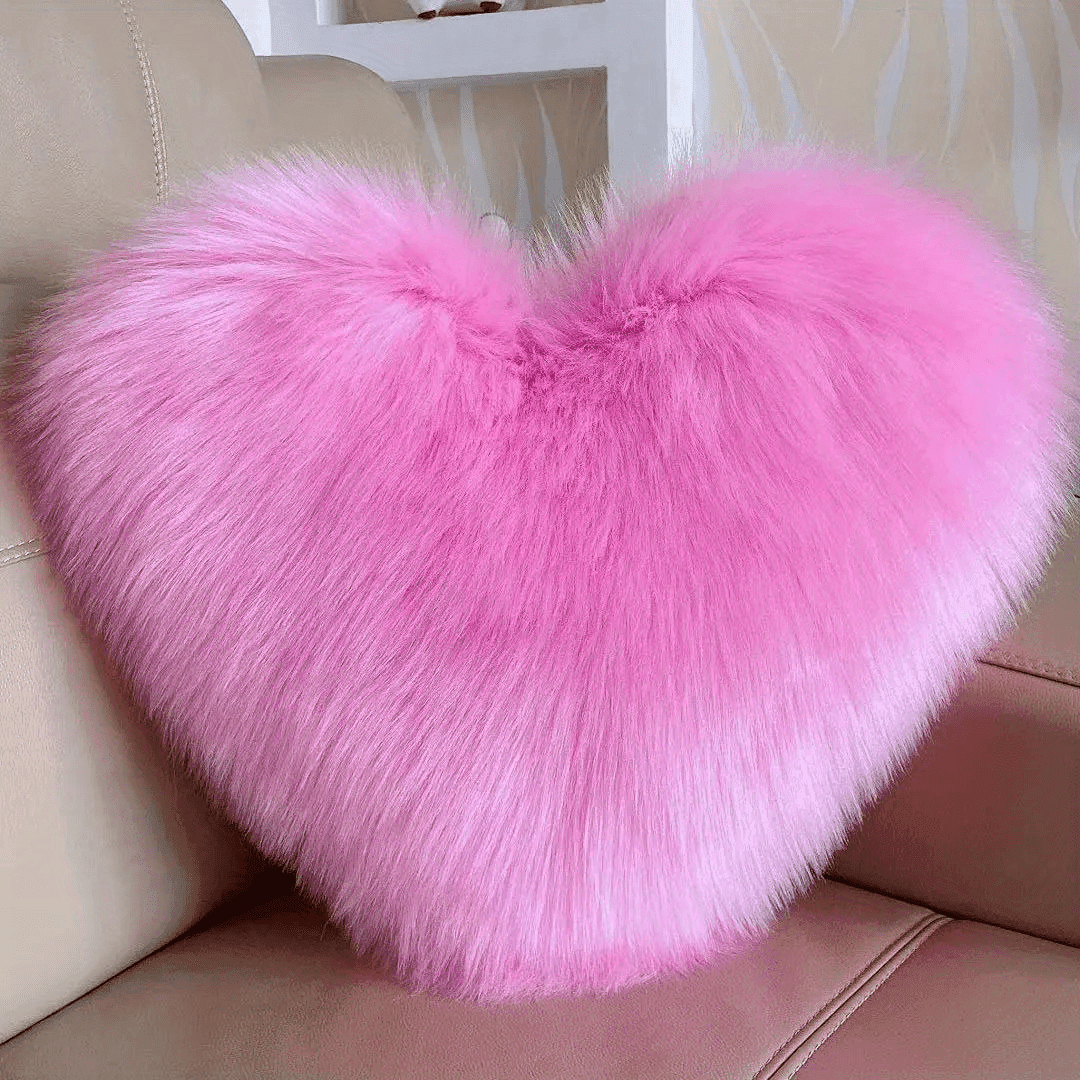 Love Heart Plush Pink Pillow - My Store