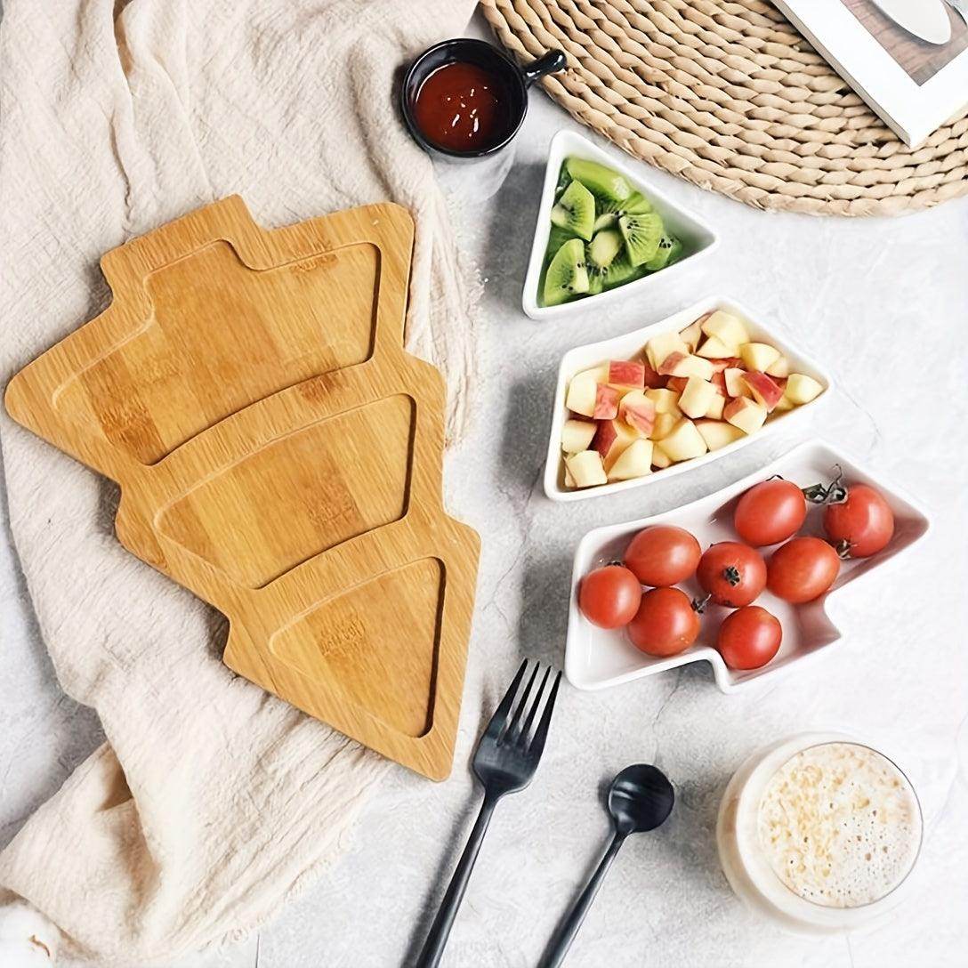 Ceramic Christmas Tree-Shaped Breakfast Tray Set - My Store