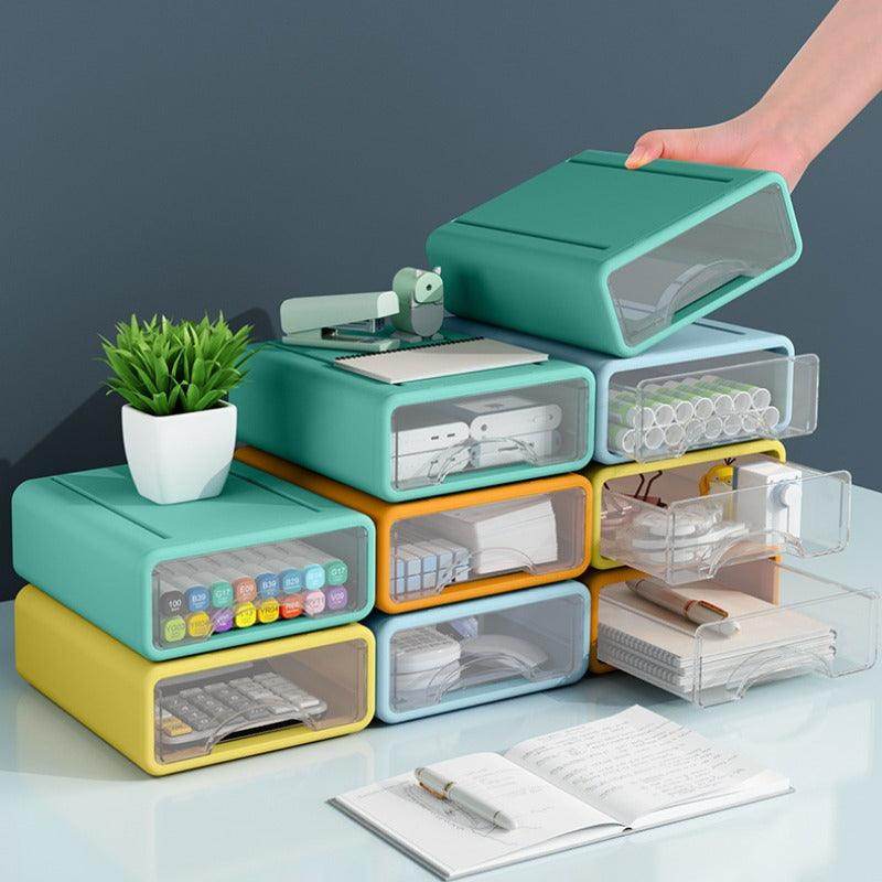Stackable Office Storage Boxes with Drawers - My Store