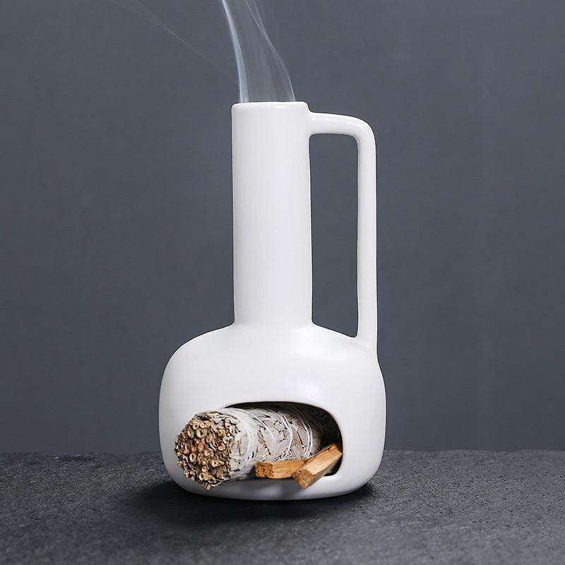 Ceramic Incense Burner with Chimney & Handle - My Store