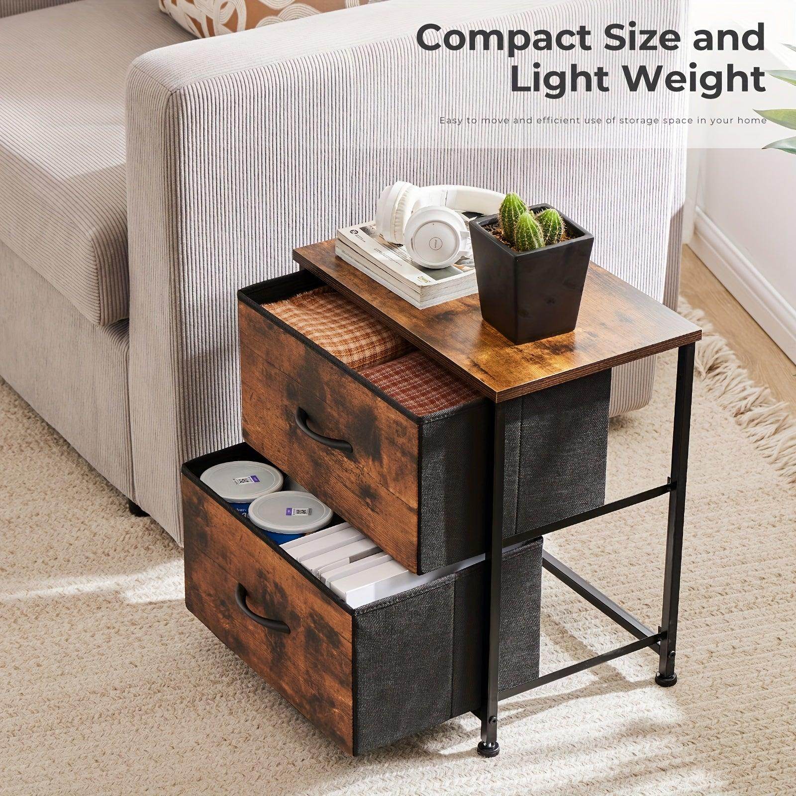 Nightstand with 2 Storage Drawers - My Store