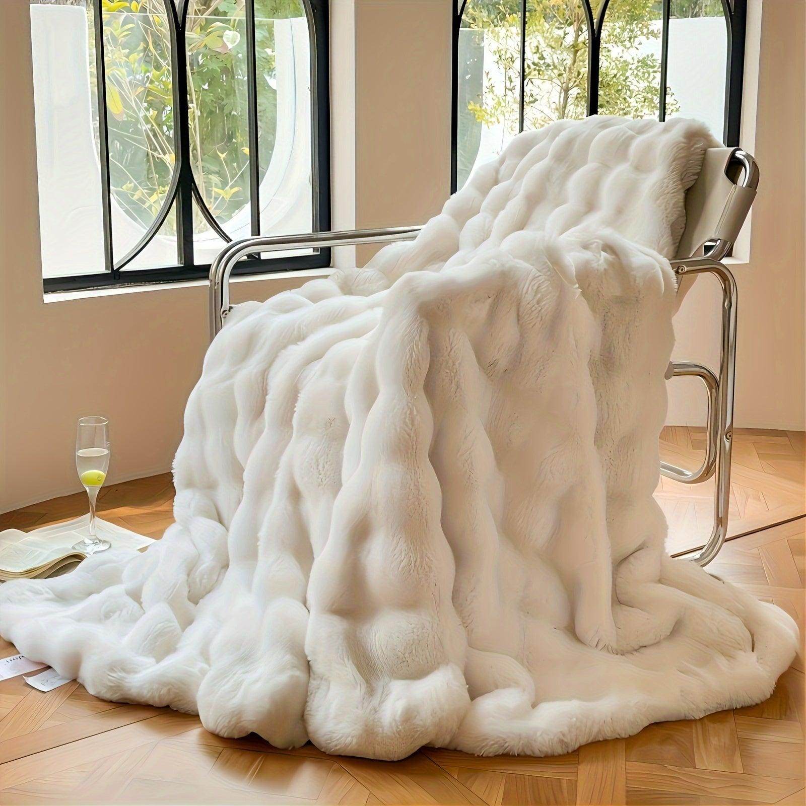 Cozy Faux Rabbit Fur Blanket - My Store