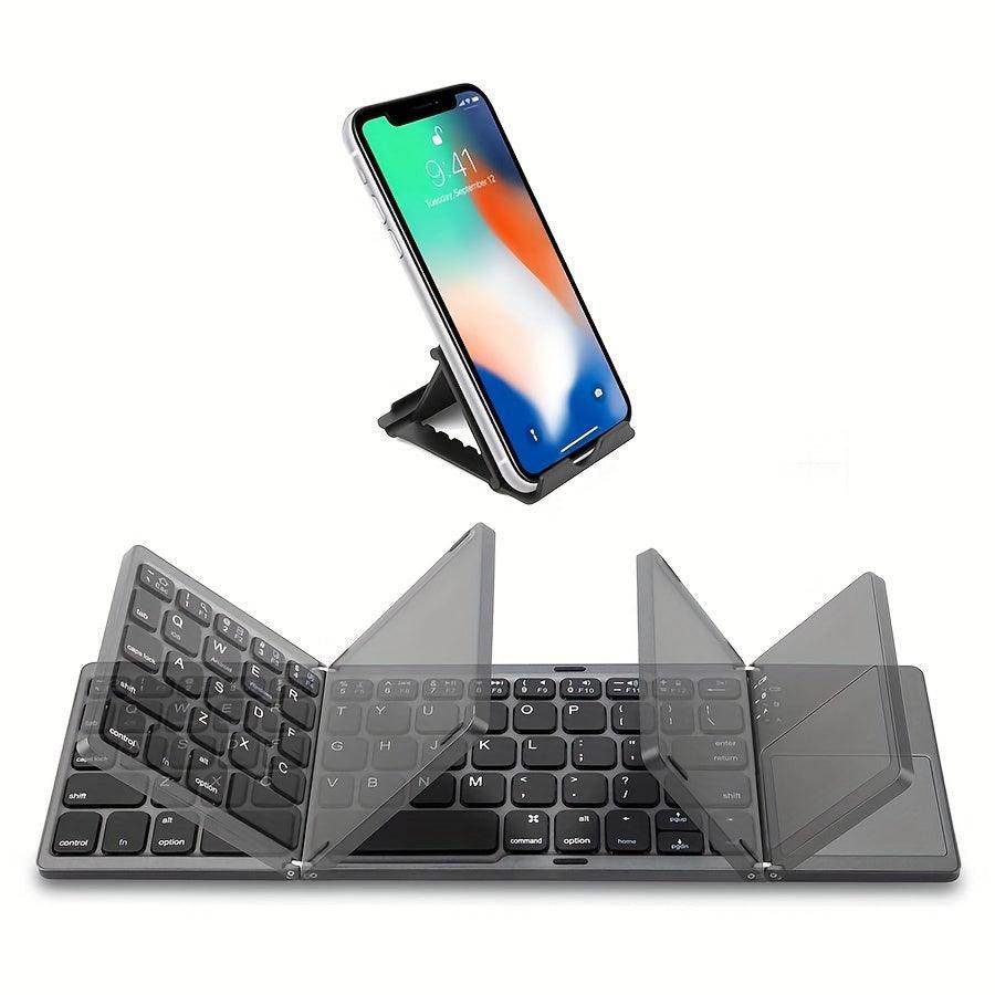 Foldable Wireless Keyboard with Touchpad – Compact & Rechargeable - My Store