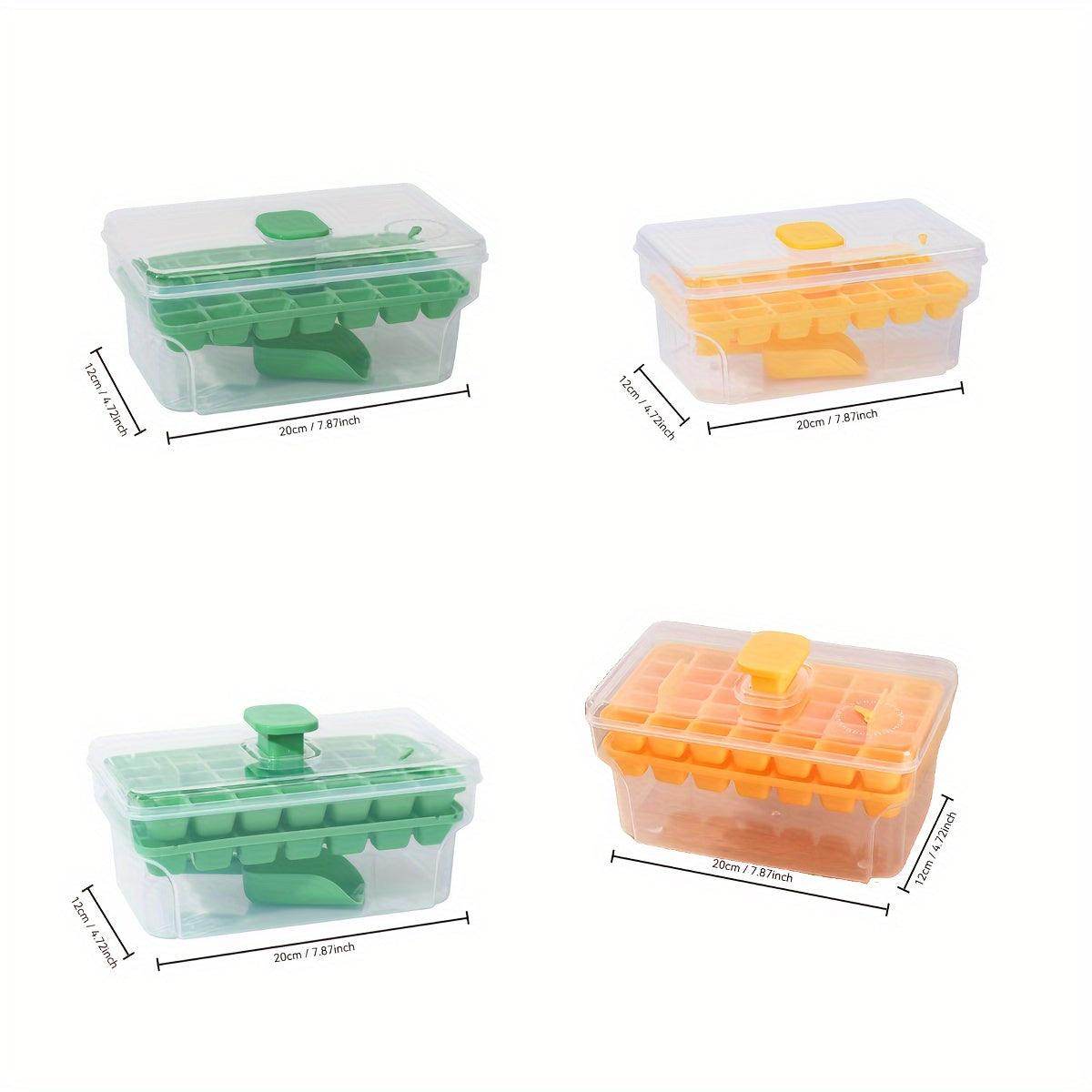Easy-Release Ice Cube Tray with Lid & Scoop (34/68 Capacity) - My Store