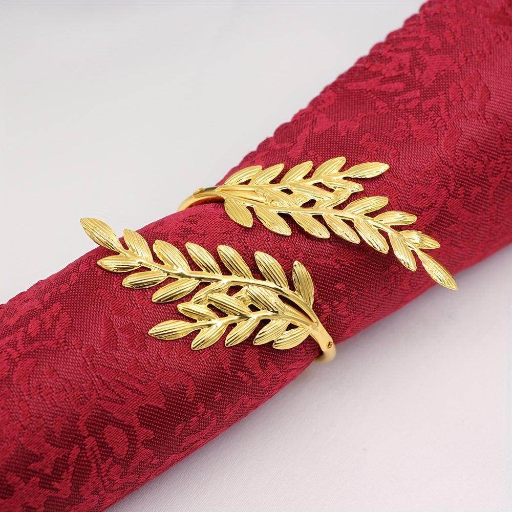 Set Of 6 Wheat Ear Design Iron Napkin Rings - My Store