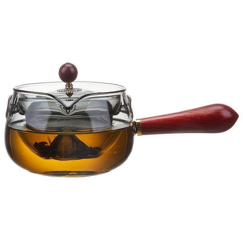 360-Degree Rotating Glass Teapot with Side Handle - 500ml - My Store
