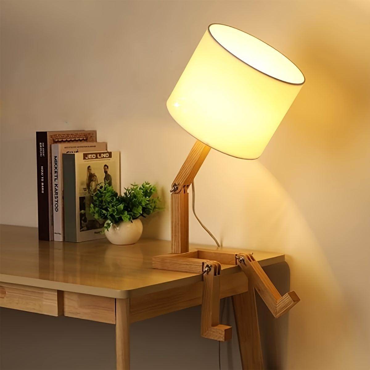 Robot Wooden Desk Lamp – Adjustable & Fun DIY Table Light - My Store