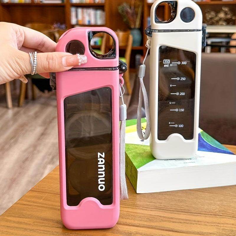 350ml Plastic Leakproof Square Water Bottle with Straw - My Store