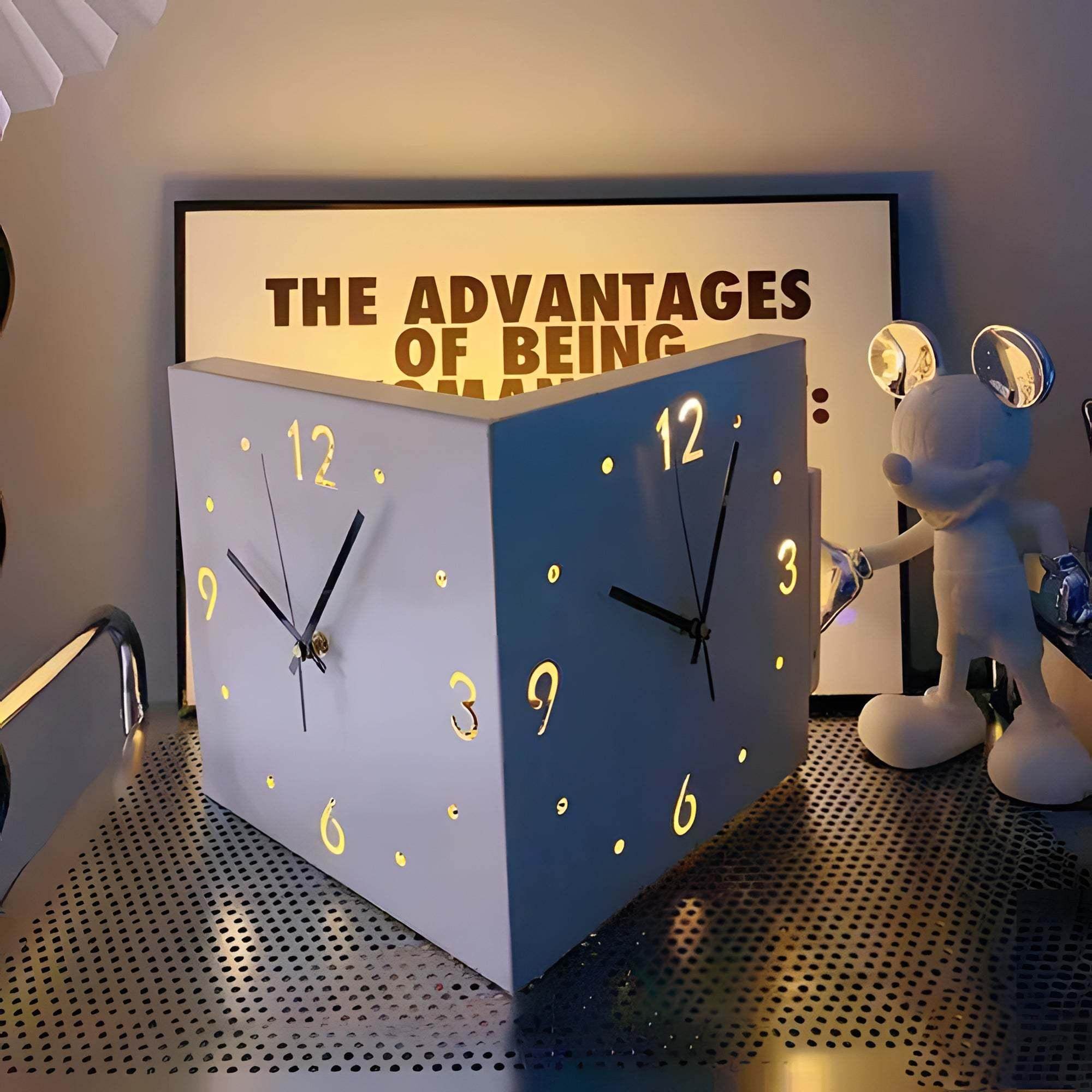 Luminous Dual-Sided Corner Wall Clock - My Store