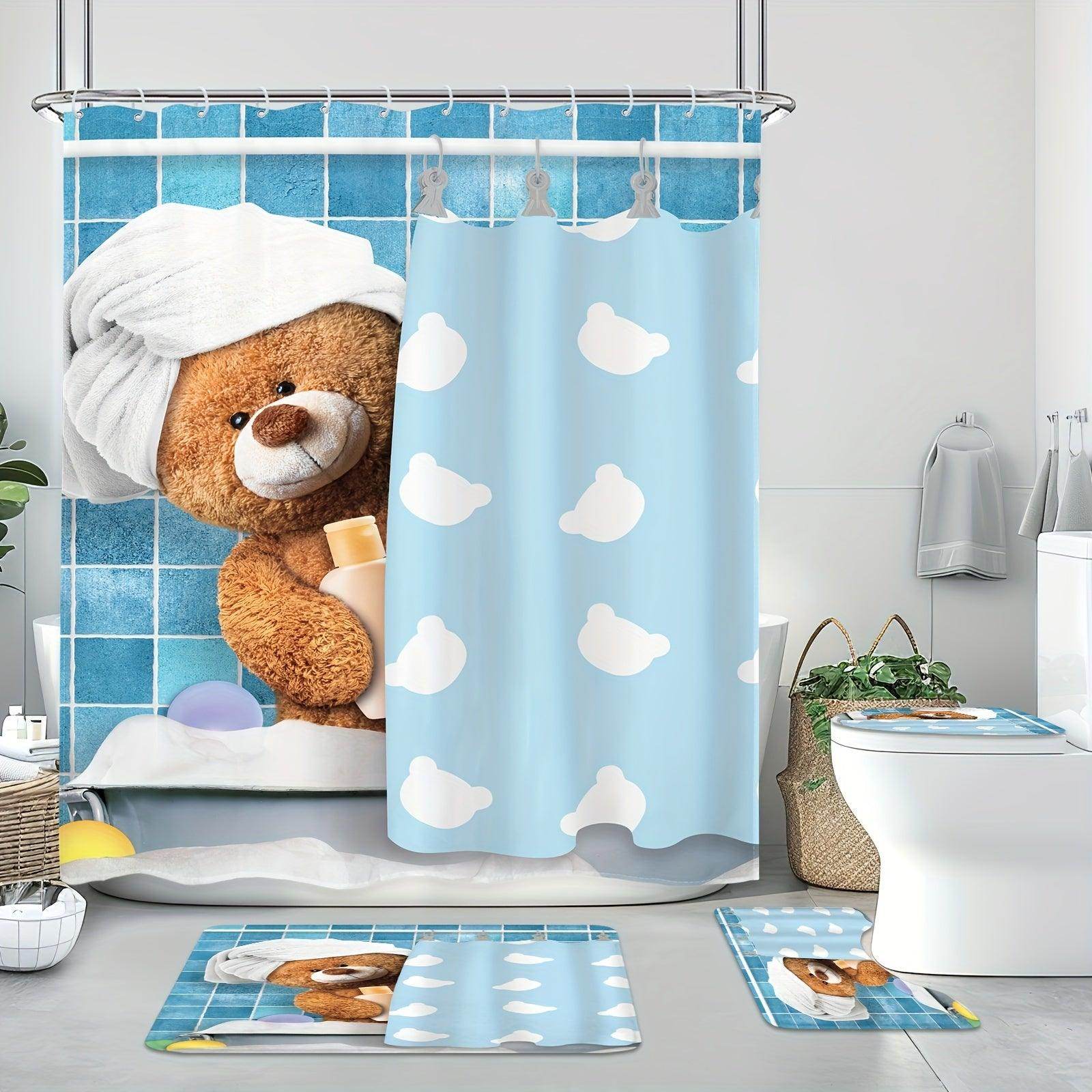 Funny Bear Shower Curtain Set - My Store