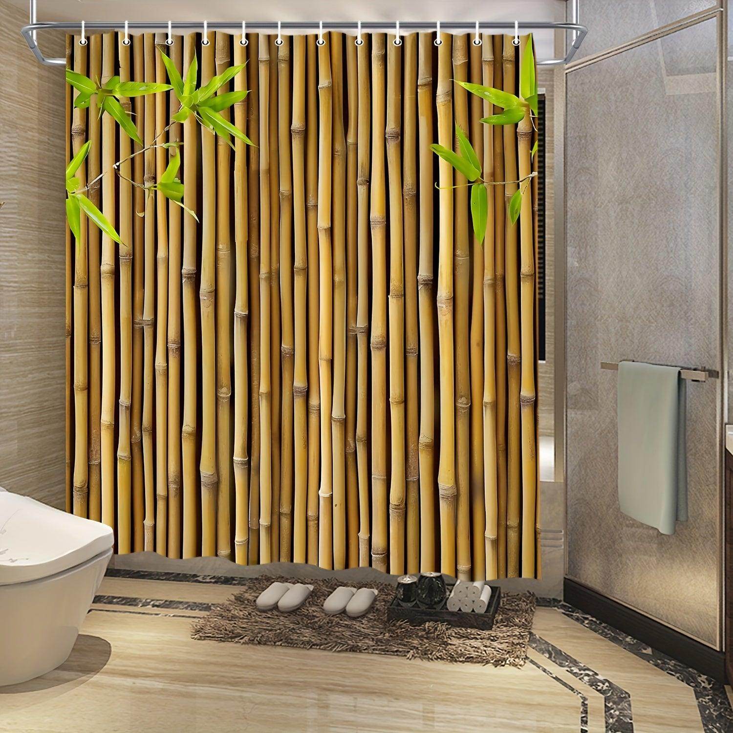 Green Bamboo Leaf Shower Curtain - My Store