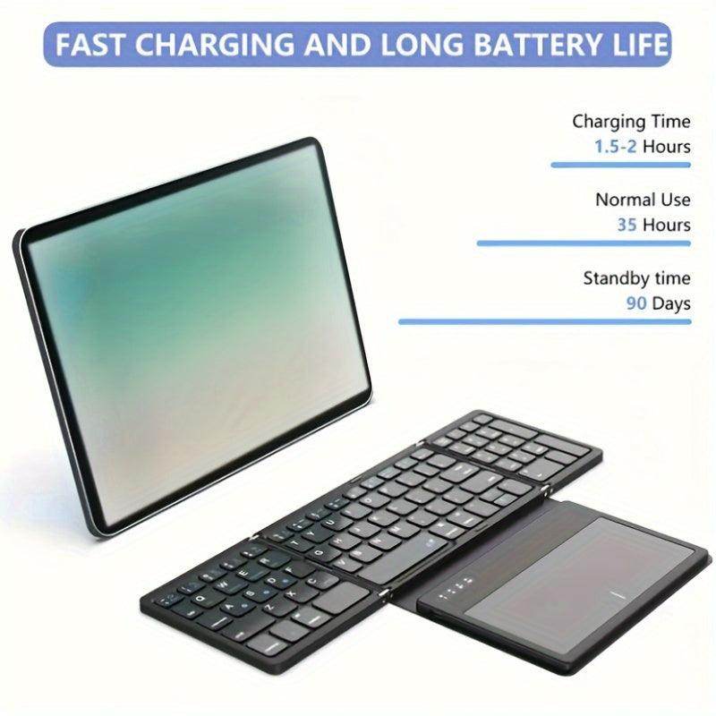 Compact Folding Wireless Keyboard – Touchpad & Rechargeable - My Store