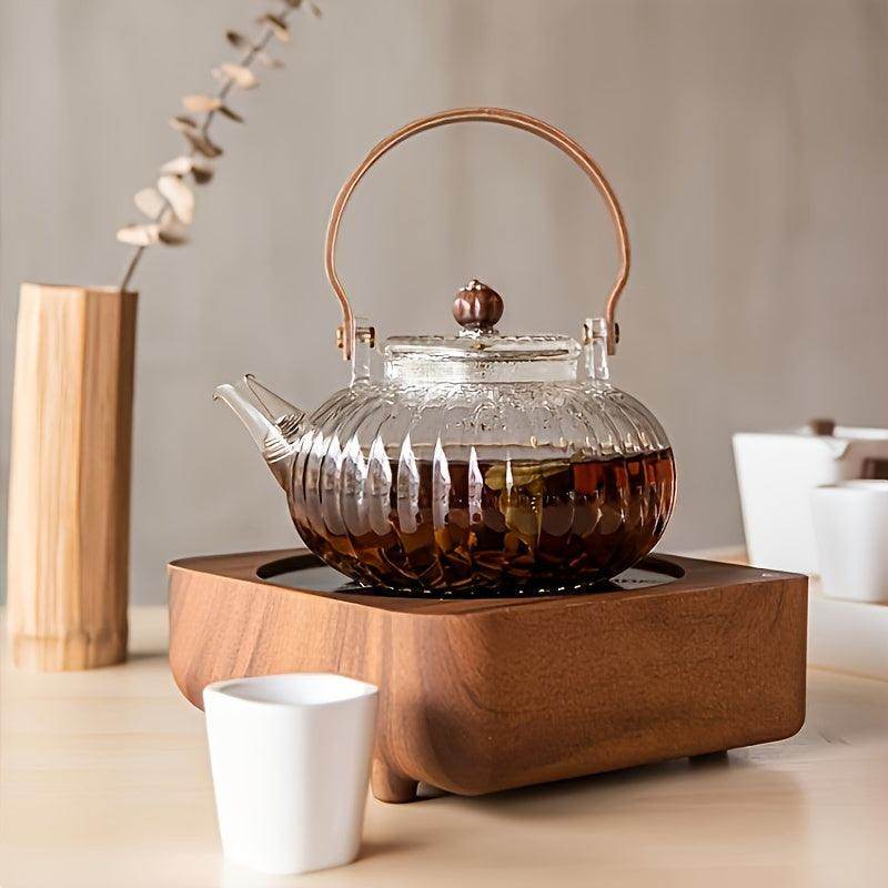 Glass Teapot with Infuser - Wooden Handle - My Store