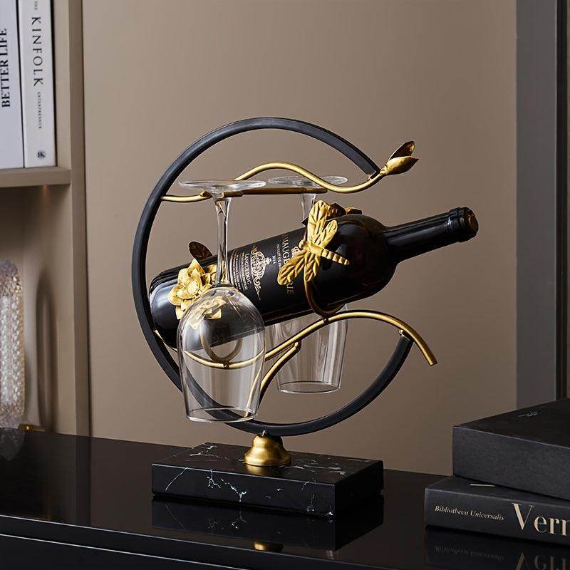 Elegant Metal Wine Rack & Glass Holder - My Store
