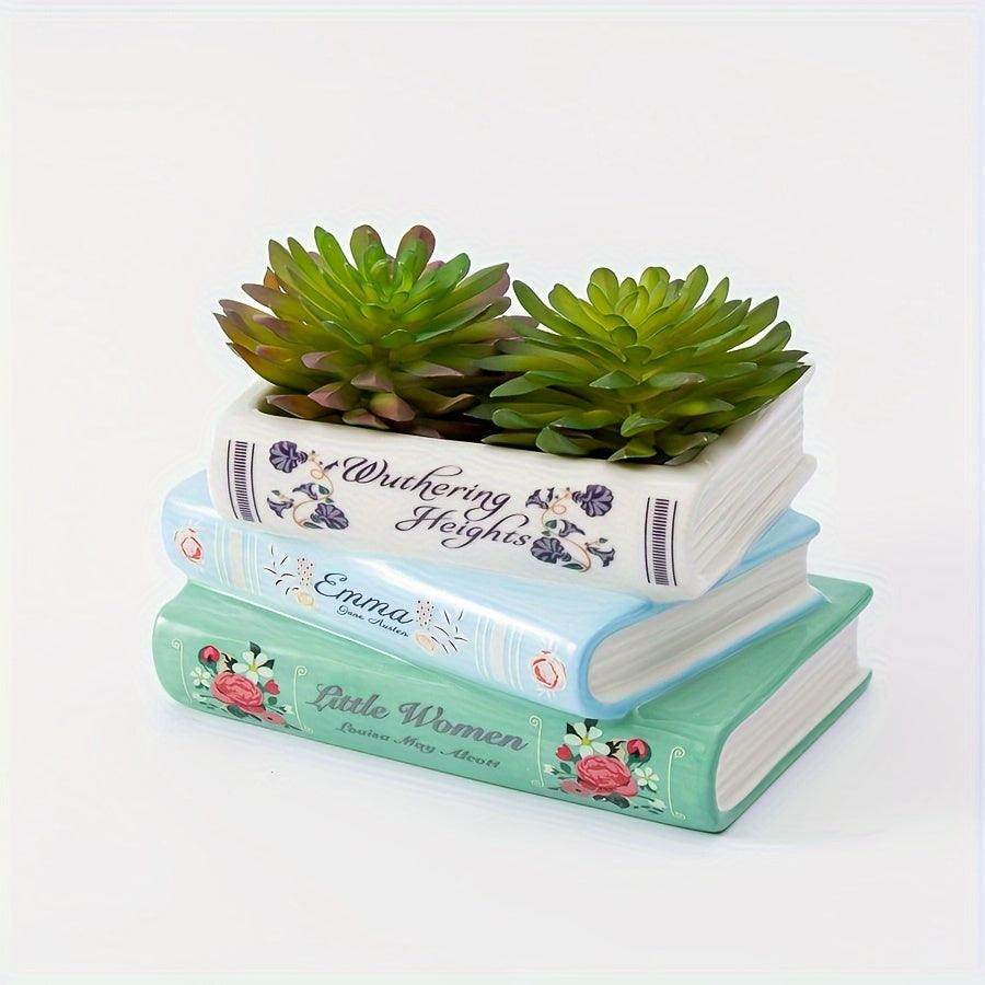 Creative Three-layer Ceramic Book Vase - My Store