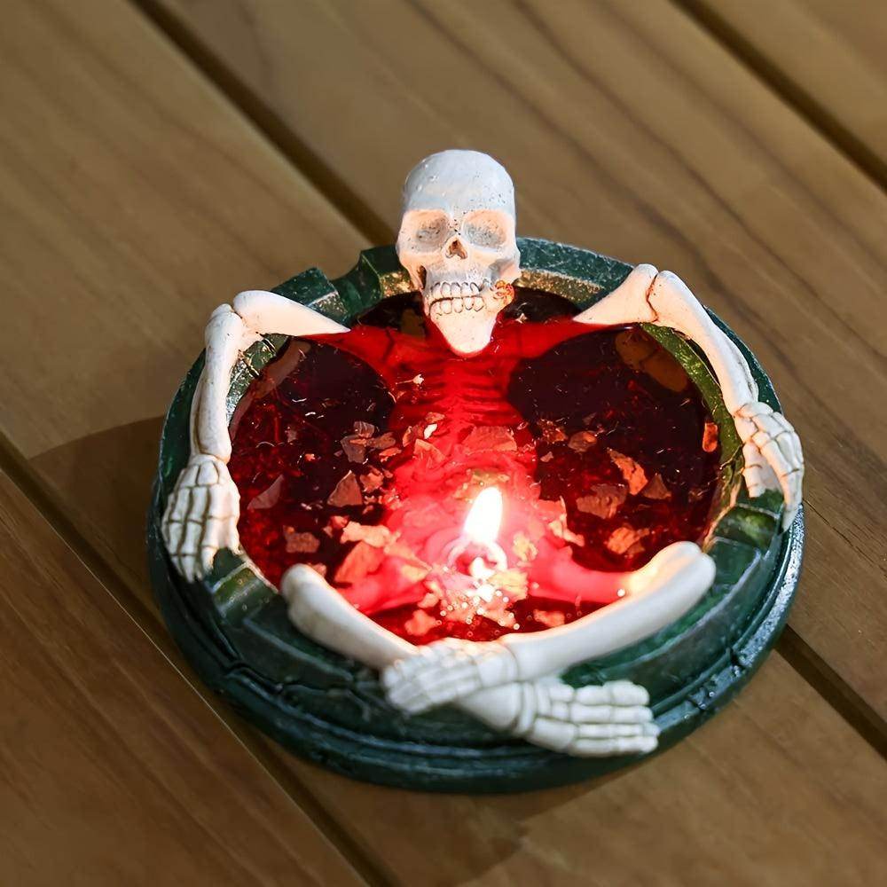 Skeleton Rose Aromatherapy Candle & Ashtray - My Store