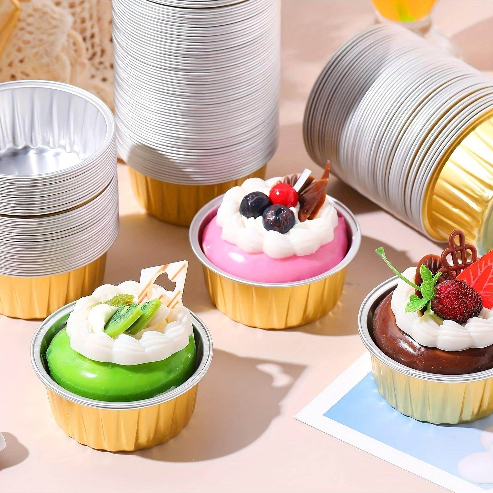 30pcs Mini Aluminum Foil Baking Cups Set with Lids and Spoons - My Store