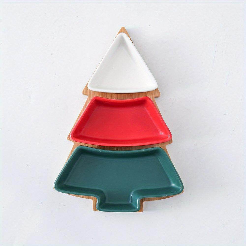 Ceramic Christmas Tree-Shaped Breakfast Tray Set - My Store