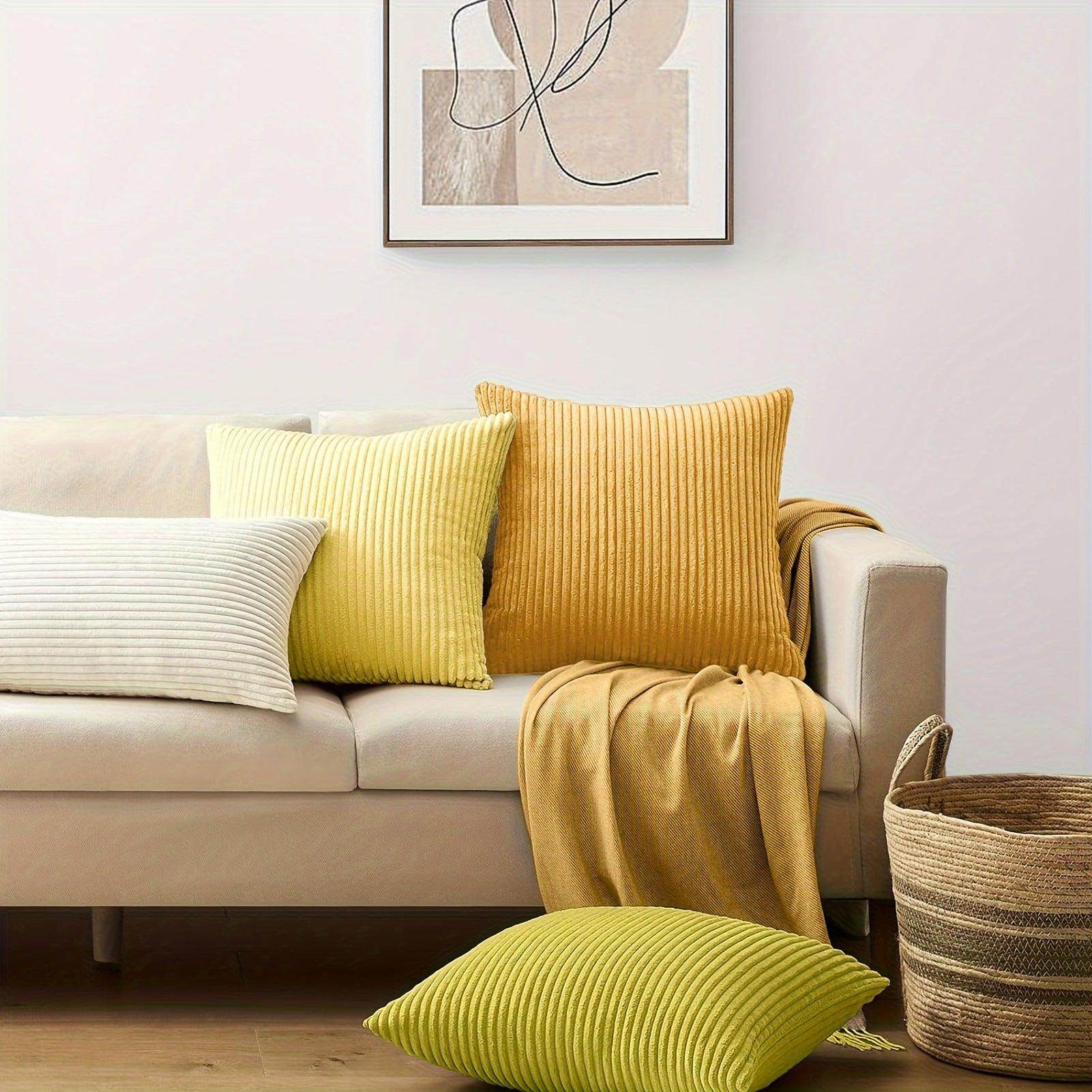 Decorative Gradient Corduroy Pillow Covers – Set of 4 - My Store