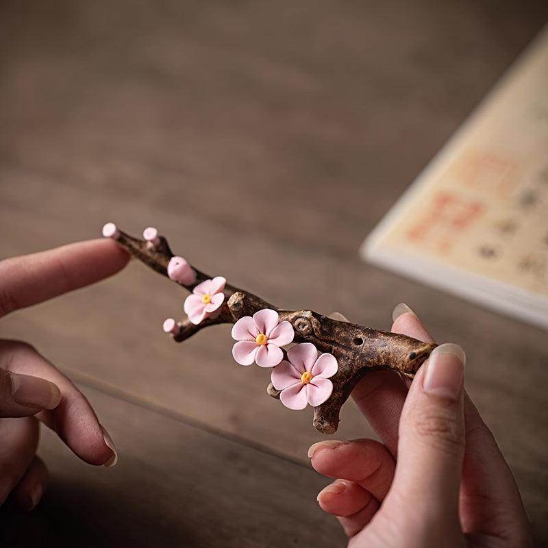 Handcrafted Ceramic Plum Blossom Incense Holder - My Store