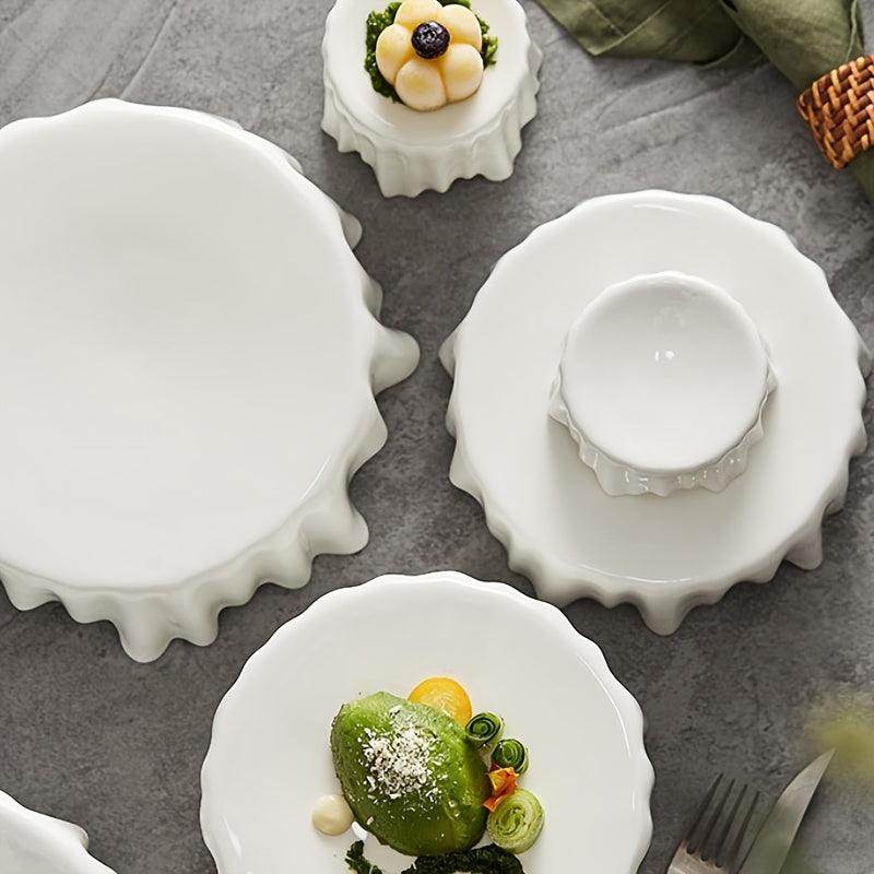 Elegant Irregular Ceramic Tall Plate - My Store