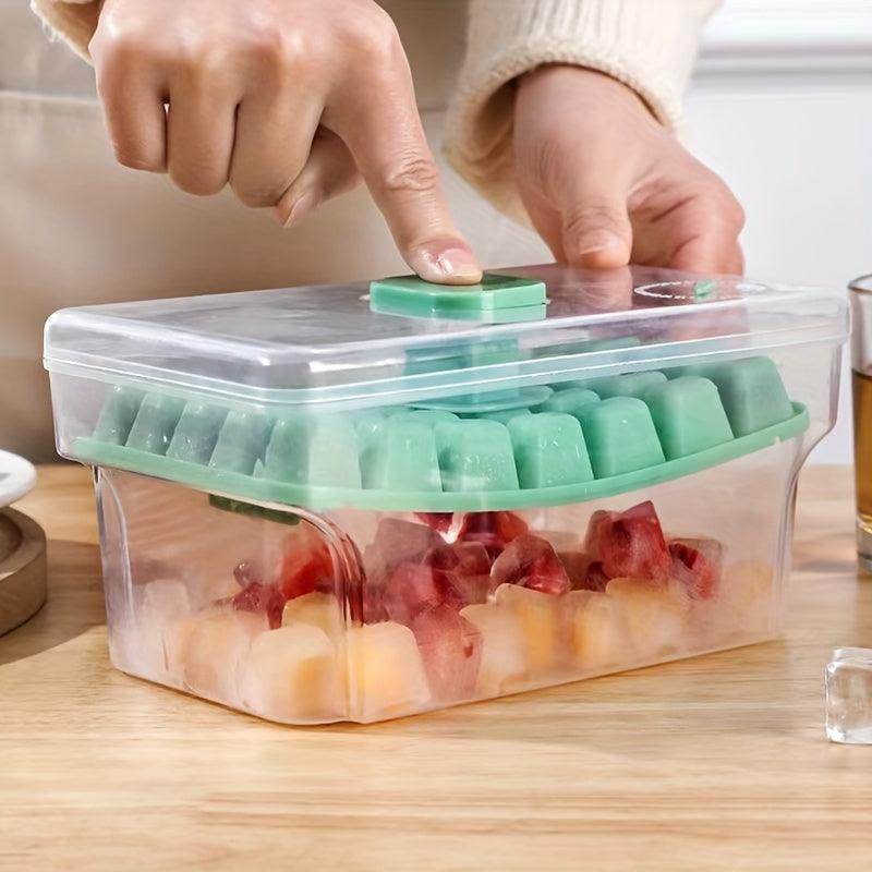 Easy-Release Ice Cube Tray with Lid & Scoop (34/68 Capacity) - My Store